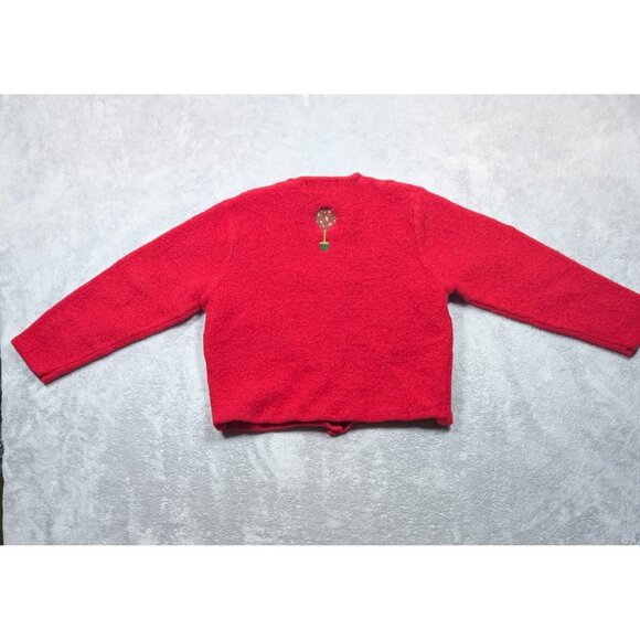 Karen Scott Pure Wool Cardigan Sweater Womens XL Plants Grandmacore Nostalgia - Picture 9 of 10